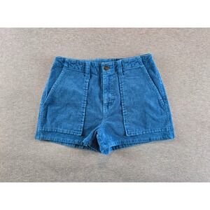 Pam & Gela Shorts Womens 27 Electric Blue Corduroy Back Lace Up‎ Boho Summer
